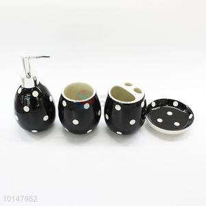 4 Pcs/ Set Cute White Dots Printed Bathroom Dental Supplies Brief Wedding Gifts Toothbrush Holder