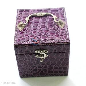 Squre Design PU Leather Jewelry Storage Box with Handle