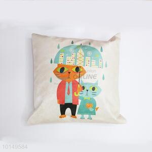 Funny Cat Printing Square Pillow