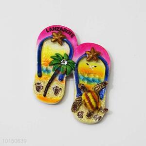 Coconut Tree Pattern Slipper Shaped Resin Magnetic Fridge Magnet