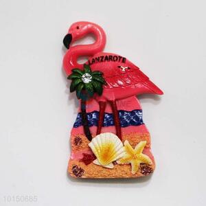 Pink Crane Resin Magnetic Fridge Magnet