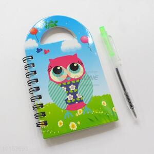 New Design Cheap Owl Pattern Portable Notebook with Pen