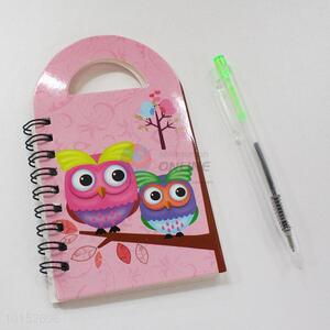 High Quality Owl Printed Portable Stationery Notebook with Pen