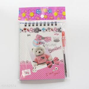 High Quality Lovely Bear Office Notebook with Pen