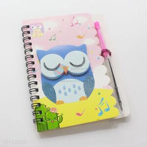 Cute Owl Printed Notebook with Pen Notebook for School