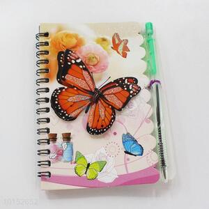 Butterfly Pattern Notebook with Pen Notebook for School
