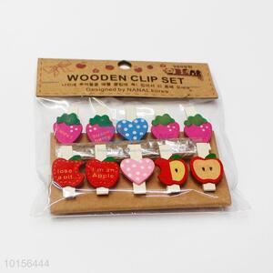 Hot Sale Mini Wood Clip, Cartoon Clip in Fruits Shape