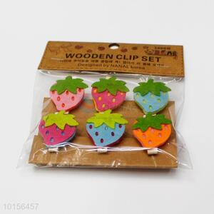 New Arrival Mini Wood Clip, Cartoon Clip in Strawberries Shape