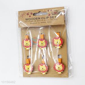 Wholesale Cheap Mini Photo Paper Peg Wooden Clip in Lion Shape