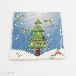 Christmas tree pinted paper napkins