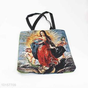 28*28cm Wholesale Nice Religious Themes Grosgrain Hand Bag with Zipper,Black Belt