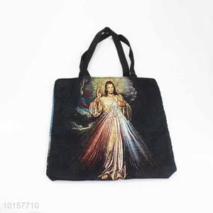 28*28cm Competitive Price Religious Grosgrain Themes Hand Bag with Zipper,Black Belt