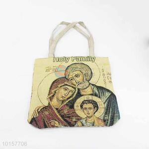 28*28cm Top Selling Religious Themes Grosgrain Hand Bag with Zipper,White Belt