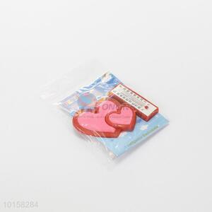 Fashion design heart shaped pvc thermometer fridge magnet