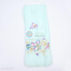 Cheap Price Flower Embroidered Cotton Fabric Scarf