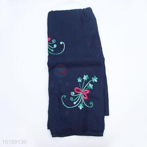 Factory Direct Flower Embroidered Cotton Fabric Scarf