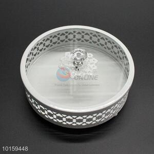 Round Metal Cake Holder With Glass Cover Cake Storage Box