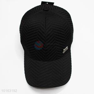 Good quality black polyester snapback cap/peaked cap