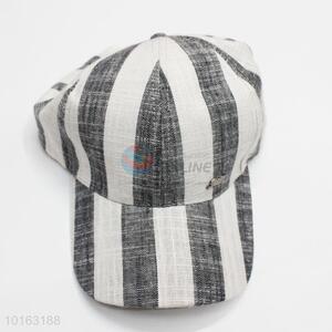 Gray-white stripe pattern jute snapback cap/peaked cap