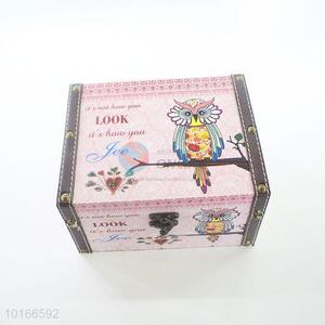 Cute Owl Printed 3 Pieces Jewlery Box and Storage Box Set