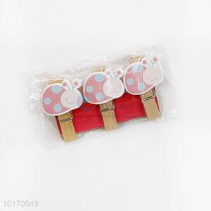 Cartoon photo paper clips ladybird wooden clip