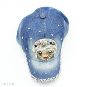 Outdoor Visor Hat Denim Girl Rhinestone Sport Hat