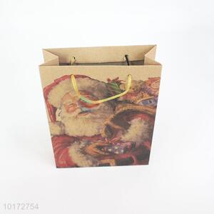 Santa claus gift brown shopping paper bags