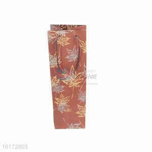 Unique maple leaf printed wine bottle bag kraft bags