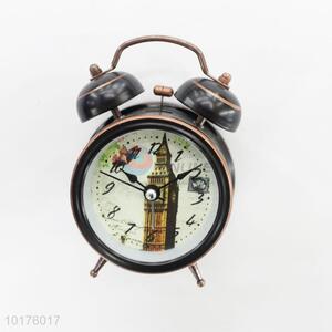 Portable two bell ring metal alarm clock