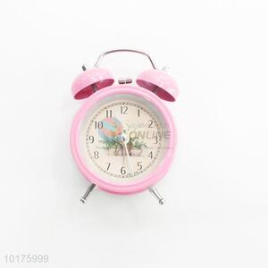 Wholesale Pretty Printed Pink Alarm Clock for Children