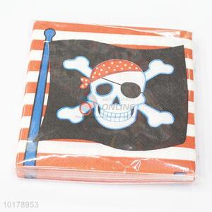 Cheap price skull printed wood pulp paper napkin