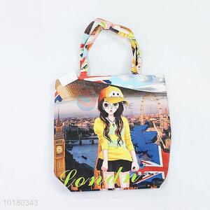 Fashion Style PU Shopping Bag Foldable Handbag for Girls