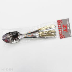 6 Pieces/ Bag  Fashion Novelty Stainless Steel Handled Meal Spoons