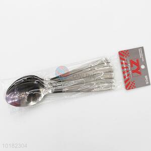 6 Pieces/ Bag Popular Vintage Spoons Stainless Steel Meal Spoons