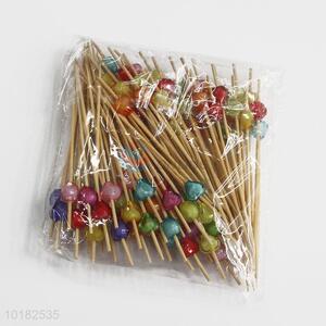 Lovely Heart Design Wholesale Party Bamboo Fruit Pick