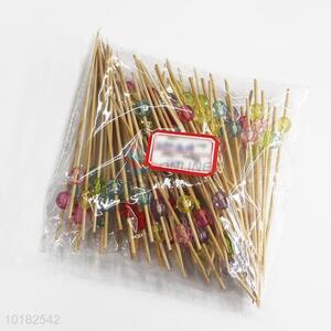 Crystal Beads Bamboo Fruit Pick for Party Decoration