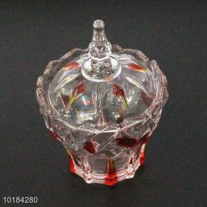 China Factory Transparent Glass Candy Jar with Separated Lid
