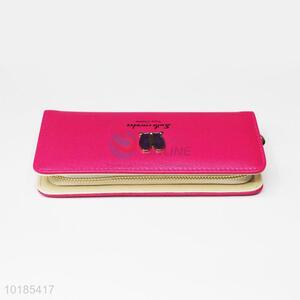 Wholesale Rose Red Rectangular PU Purse/<em>Wallet</em> for Ladies