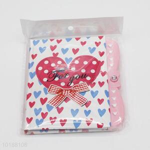 Office Supply Sweet Heart Pattern Password Paper Notebook