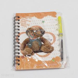 Bear Pattern Office Supply Notebook with Pen