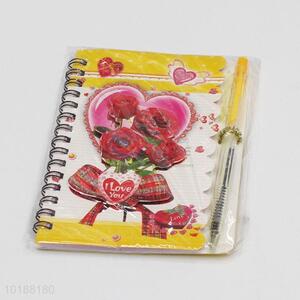 High Quality Fancy Flower Notebook with Pen