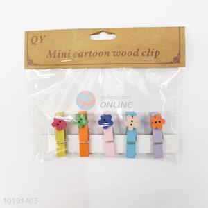 Wholesale flower pattern photo clip/wood clip