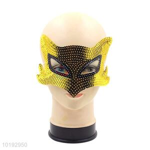 Promotional Cheap Party Yellow Sequin Eye Mask