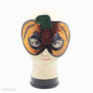 Orange Sequin Pumpkin Shape Masquerade Party Mask