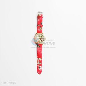 Shiny red quartz women watch for wholesale