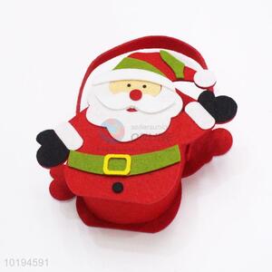 Hot Sale Felt Hand Bag Cute Christmas Kid Bag in Santa Claus Shape