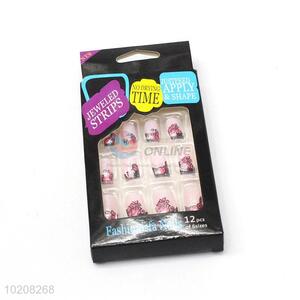 High Quality 12Pieces Colorful Artificial Nail Tips Glue Nails