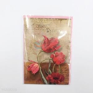 China factory price best flowers birthday greeting card