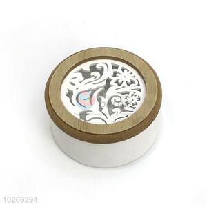 New Design Round Wood Ornamental Engraving Storage Box