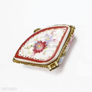 High Quality Ceramic Jewelry Box/Case with Flowers Pattern